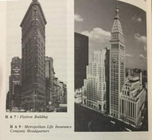 David W. Dunlap's photographs of the Flatiron Building and the Metropolitan Life Insurance Company Headquarters. Page 96. 